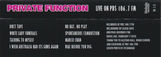 PRIVATE FUNCTION ‘Live on PBS 106.7fm’ CASSETTE