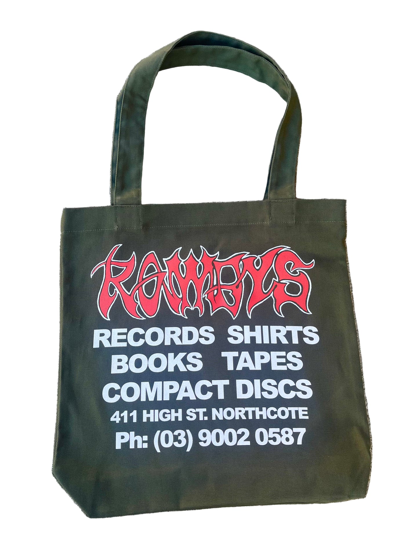 ROWDYS RED LOGO TOTE BAG