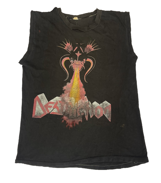 DESTRUCTION SLEEVELESS PRE-LOVED TSHIRT (M/L)