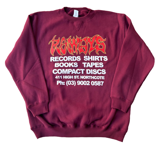 ROWDYS MAROON RED LOGO CREW