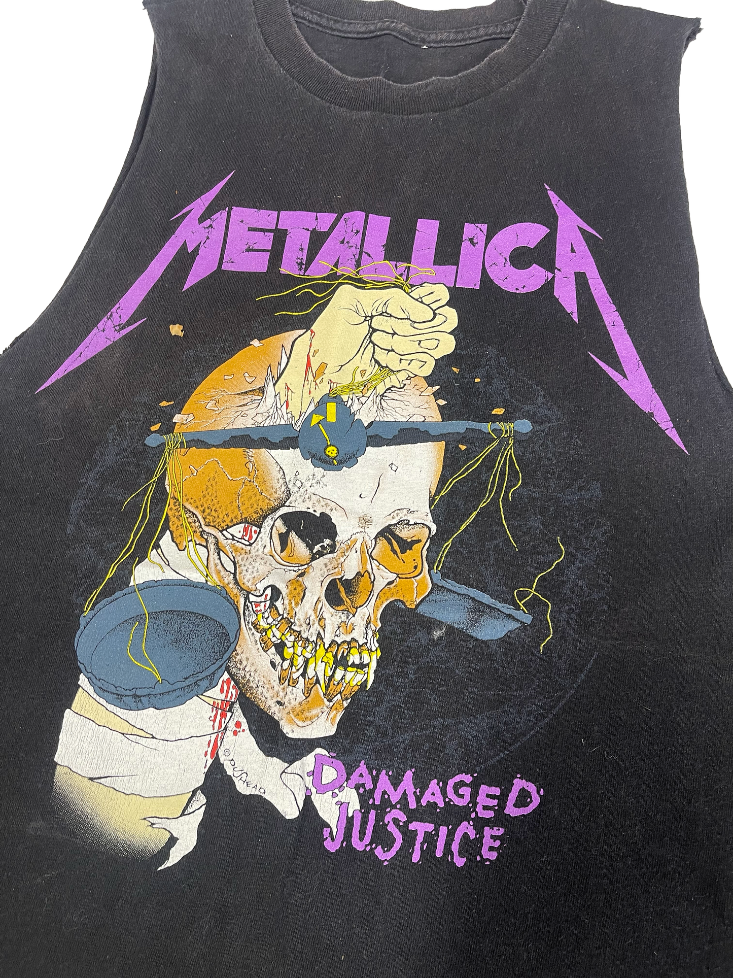 METALLICA 'Damaged Justice' SLEEVELESS PRE-LOVED TSHIRT (M/L)