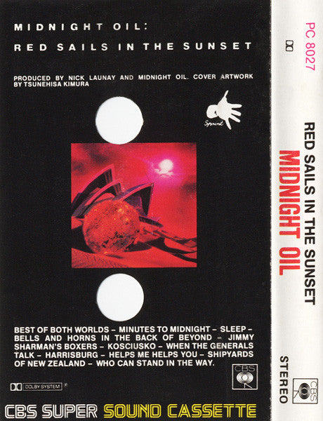 MIDNIGHT OIL 'Red Sails in The Sunset' CASSETTE