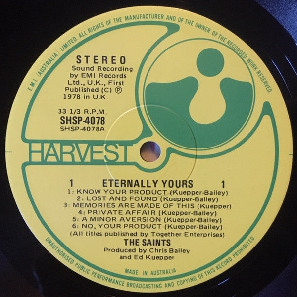 THE SAINTS ‘Eternally Yours’ LP (1978 AUS)