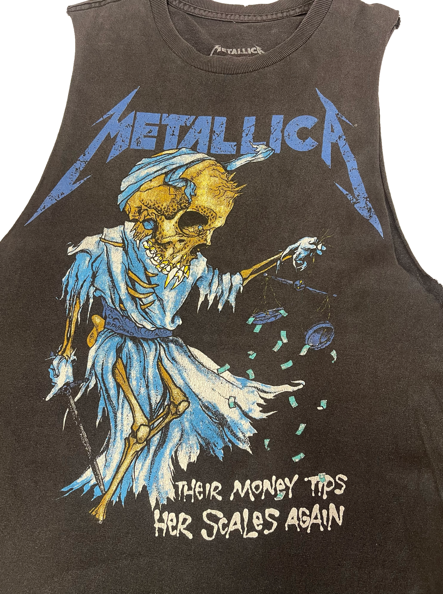 METALLICA 'Money Tips' SLEEVELESS PRE-LOVED TSHIRT (M)