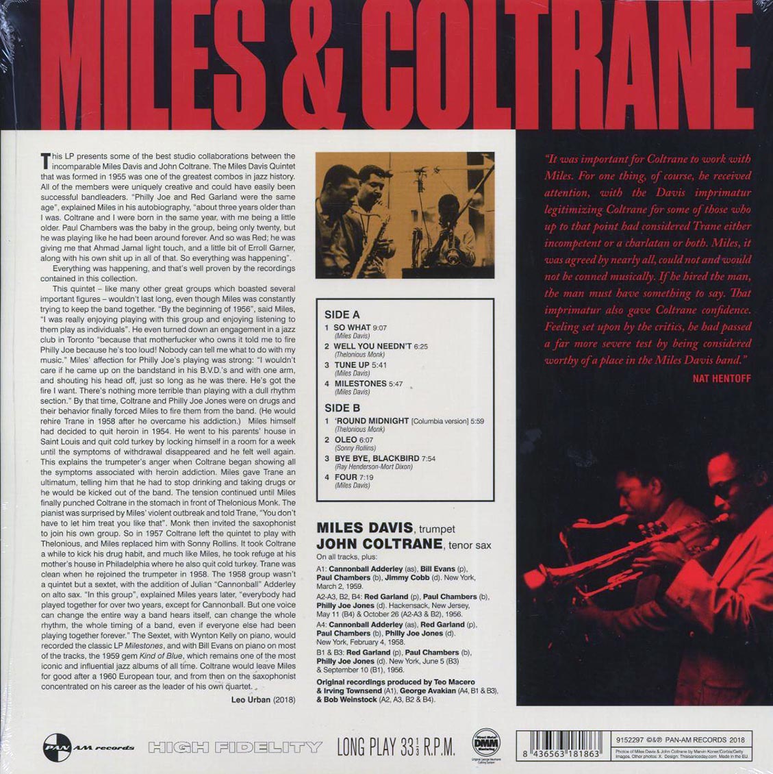MILES DAVIS / JOHN COLTRANE 'Miles & Coltrane' LP